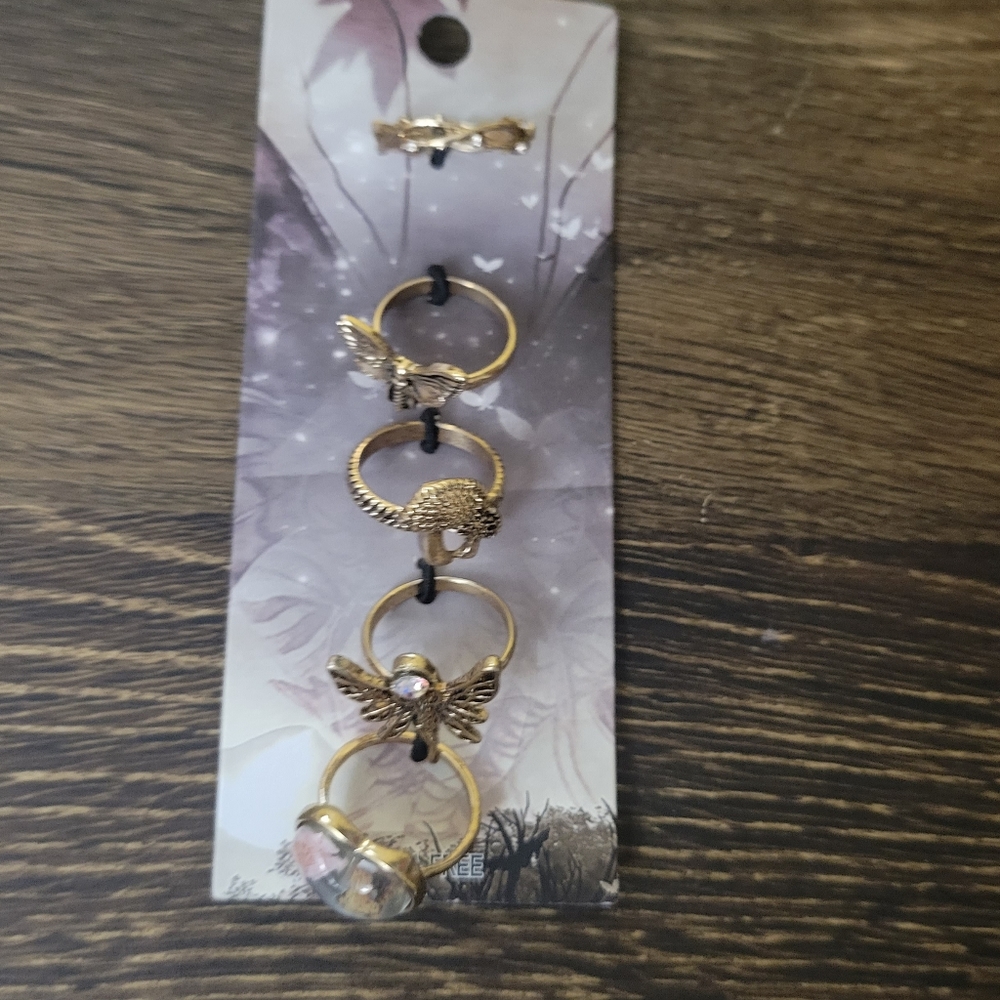 4/$10 Floral Mushroom Nature 5 Pack Fasion Rins Hot Topic Size 7 NEW Fairy Magic - Picture 2 of 10